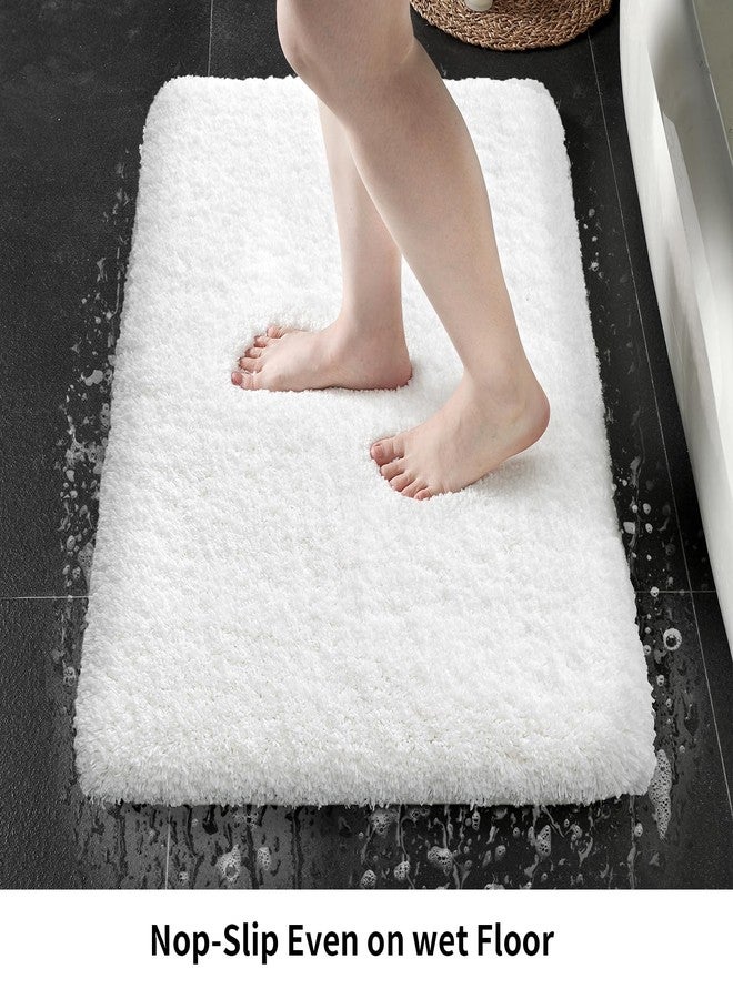 Disolla White Bathroom Rug 20x32 Non Slip Fluffy Bath Mat for Bathroom Floor Washable Plush Luxury Bath Rug for Tub Soft Shaggy Absorbent Shower Sink Mat - Image 2